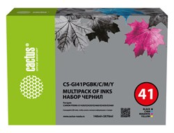 Чернильница голубой, желтый, пурпурный, черный Cactus CS-GI41PGBK/C/M/Y 74440973