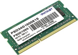 Оперативная память Patriot Desktop DDR3 1600МГц 4GB, PSD34G160081S, RTL 531303689